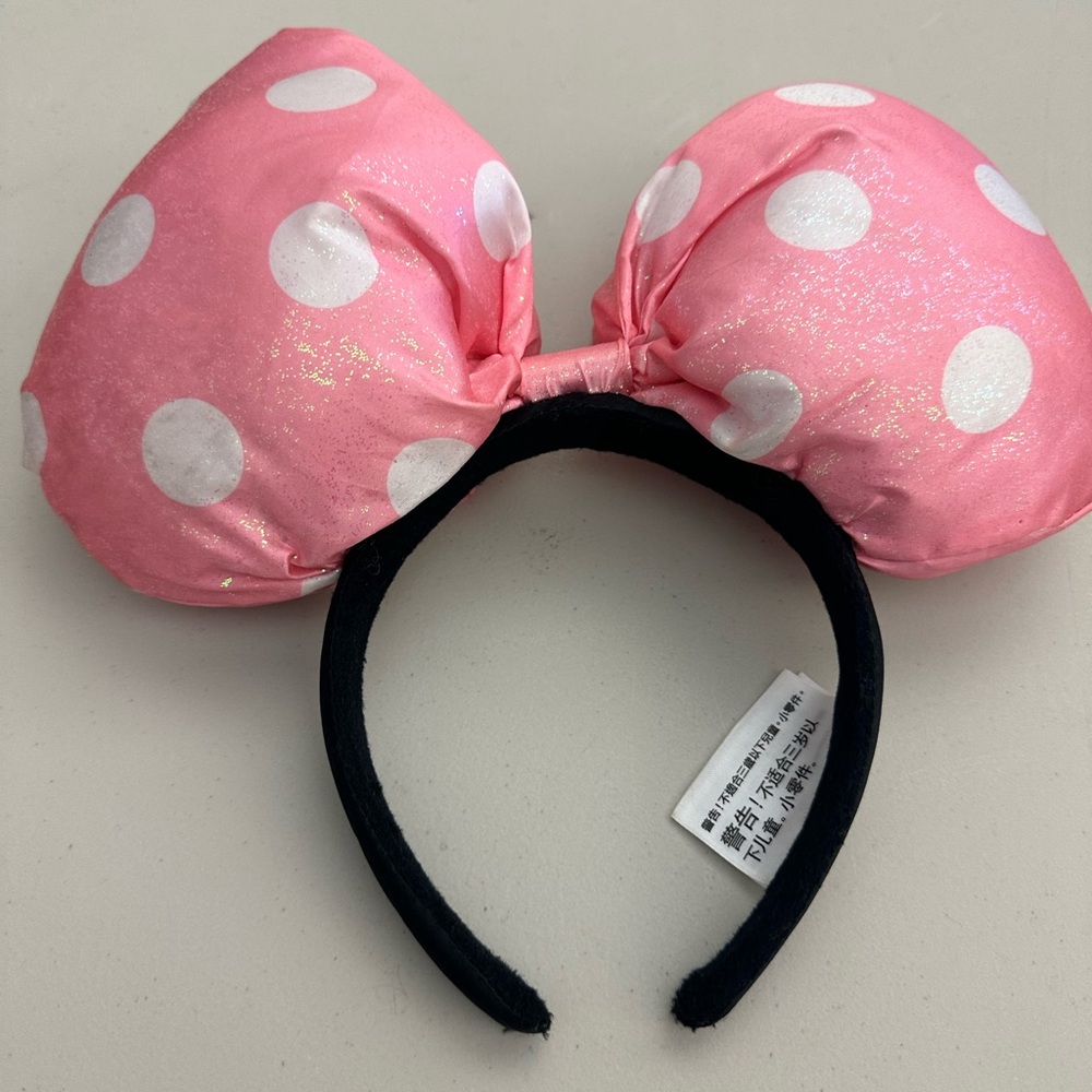 Minnie Mouse Pink Polka Dot Bow Headband